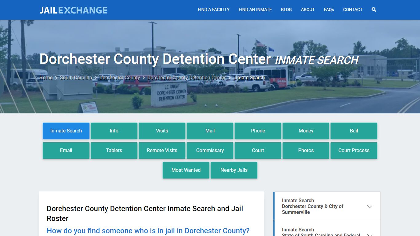 Dorchester County Detention Center Inmate Search - Jail Exchange